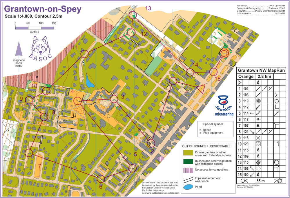 Example map with course